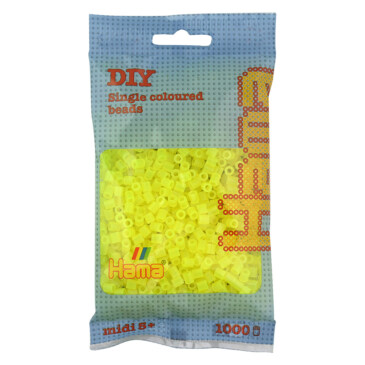 HAMA MIDI BEADS 1000 PCS NEON YELLOW