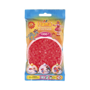HAMA MIDI BEADS 1000 PCS NEON RED