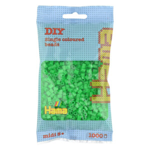 HAMA MIDI BEADS 1000 PCS NEON GREEN