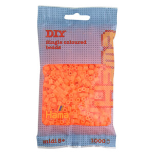 HAMA MIDI BEADS 1000 PCS NEON ORANGE