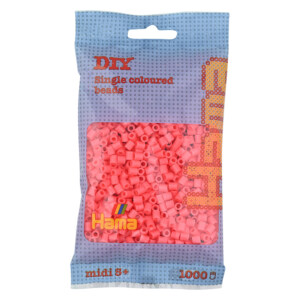 HAMA MIDI BEADS 1000 PCS PASTEL RED