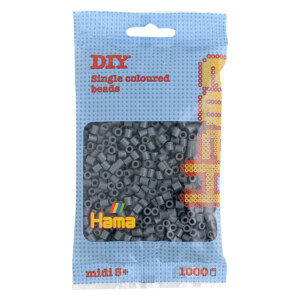 HAMA MIDI BEADS 1000 PCS DARK GREY