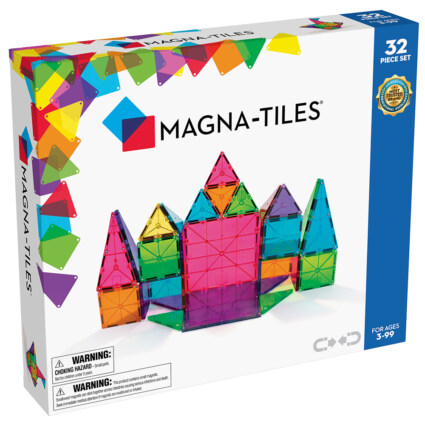 Magna-Tiles Clear Colours 32-pack
