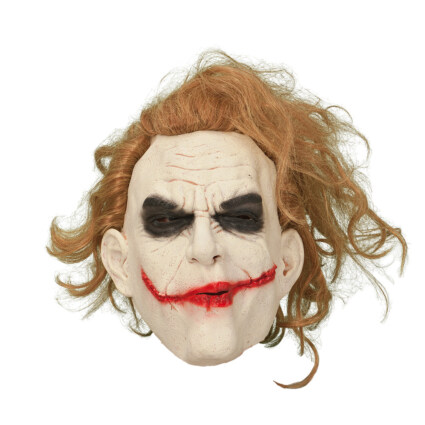Latexmask Joker med hår
