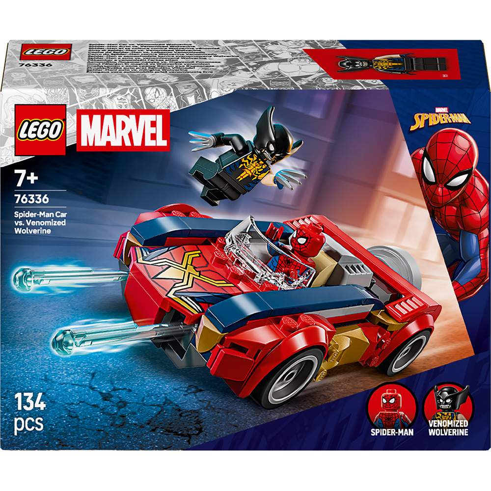 LEGO 76336 Spider-Mans bil mot venomifierad Wolverine - lekextra.se